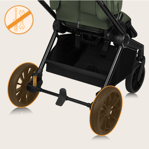 Lionelo Mika Plus 3w1 Green Olive — Wózek wielofunkcyjny